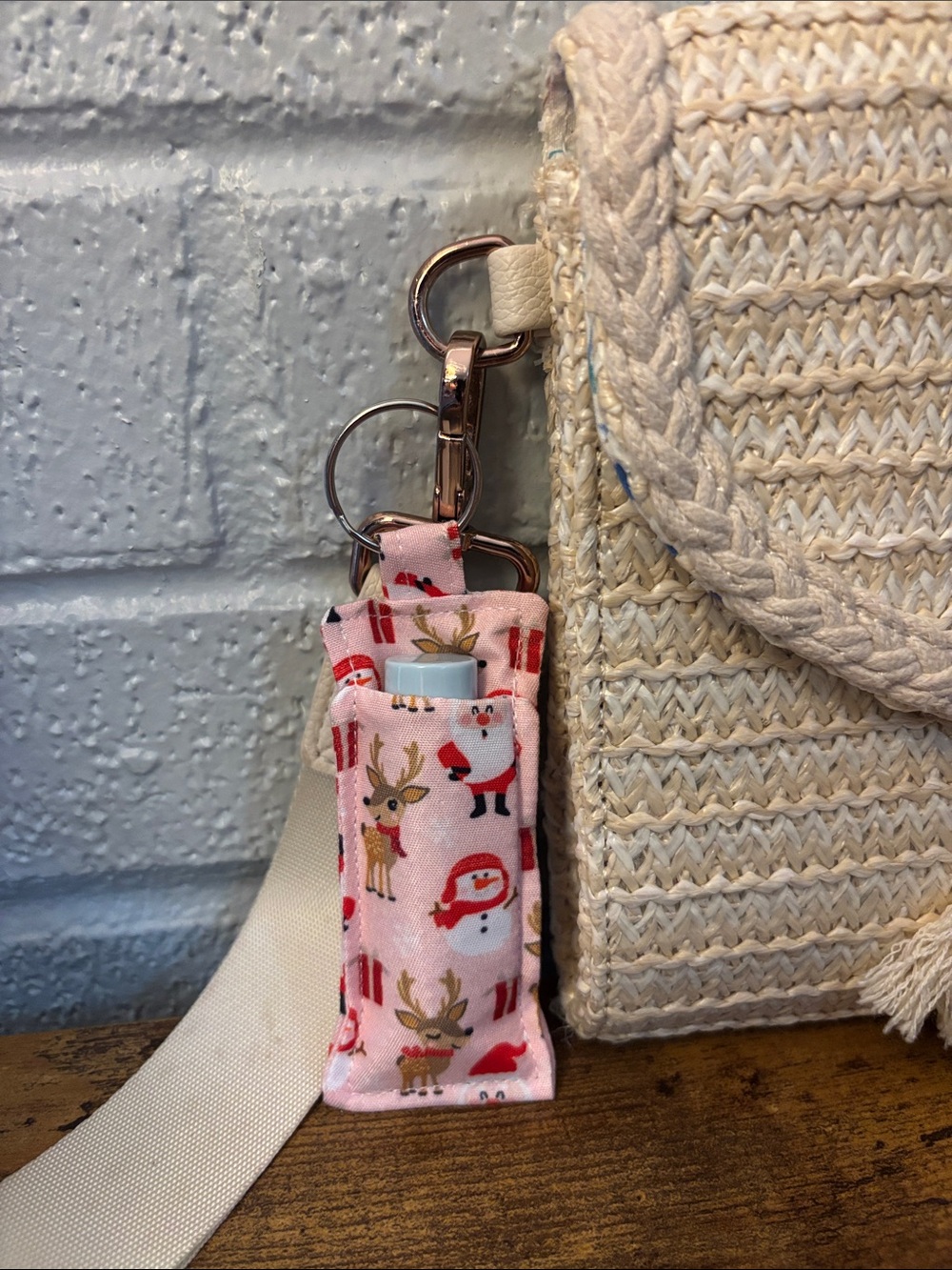 Christmas Keychain Chapstick Holder